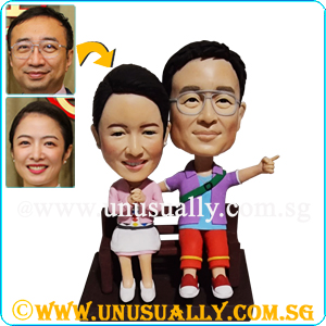 Custom 3D Wooden Bench Sweet Couple Figurines